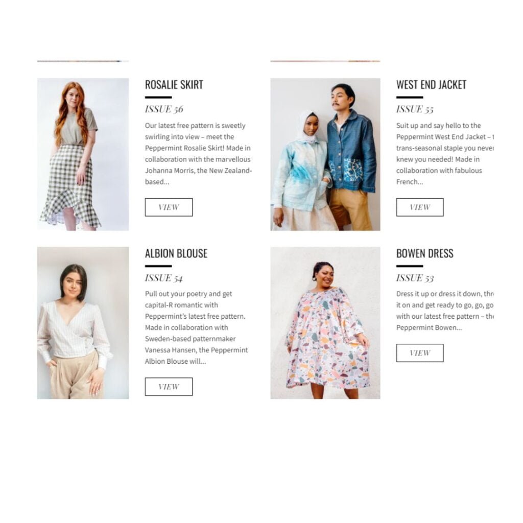 peppermint sewing patterns online
