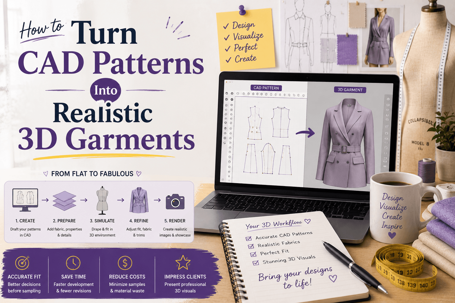How to Turn CAD Patterns Into Realistic 3D Garments